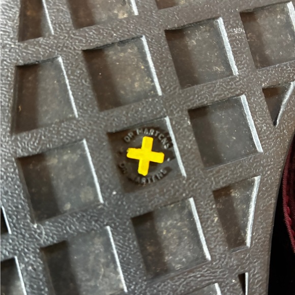 Dr. Martens Velvet Oxblood Shoreditch Burgundy Lace-Up Boots - Picture 7 of 7